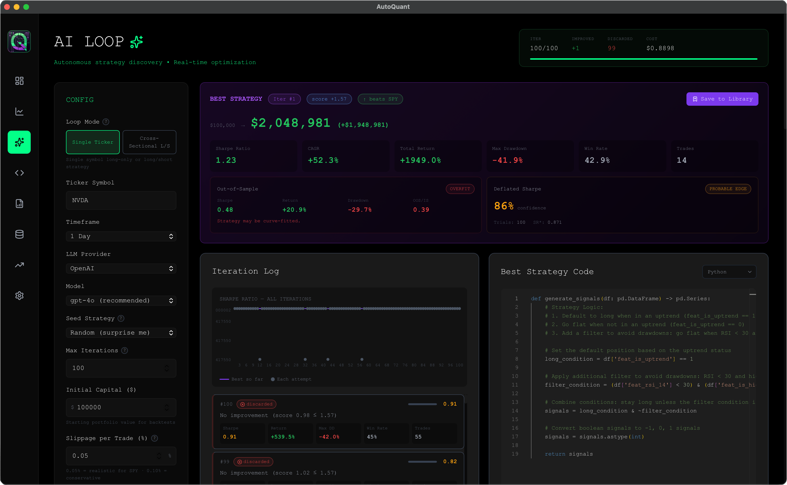 AutoQuant: AI Quant Research & Algorithmic Trading Platform
